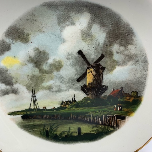 “The Windmill at Wiyk bij Duurstede” by Dutch Jacob van Raisdael c.1670 on plate - Picture 3 of 8